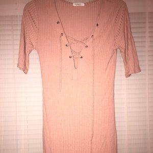 Light Pink, Front Tie Bodycon